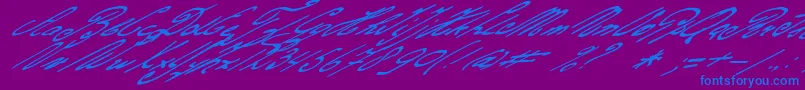 Gerardsgold-Schriftart – Blaue Schriften auf violettem Hintergrund