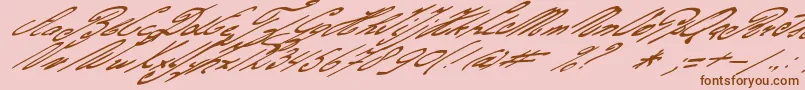 Gerardsgold-Schriftart – Braune Schriften auf rosa Hintergrund