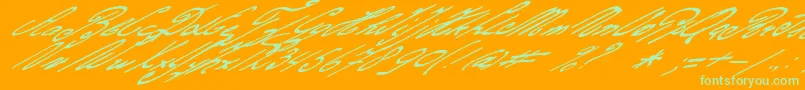 Gerardsgold-Schriftart – Grüne Schriften auf orangefarbenem Hintergrund