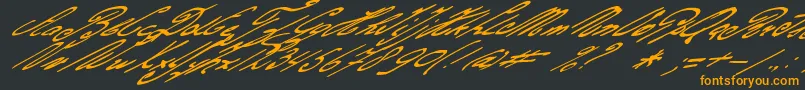 Gerardsgold-Schriftart – Orangefarbene Schriften auf schwarzem Hintergrund