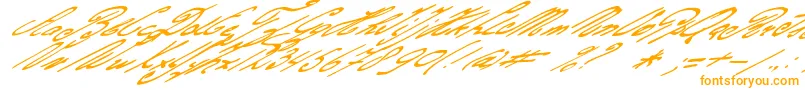 Gerardsgold-Schriftart – Orangefarbene Schriften auf weißem Hintergrund