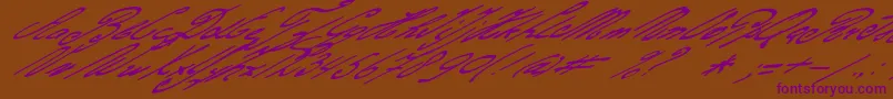 Gerardsgold-Schriftart – Violette Schriften auf braunem Hintergrund