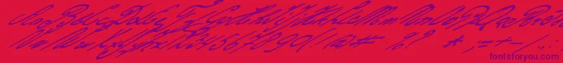 Gerardsgold-Schriftart – Violette Schriften auf rotem Hintergrund