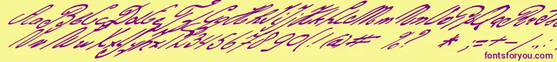 Gerardsgold Font – Purple Fonts on Yellow Background