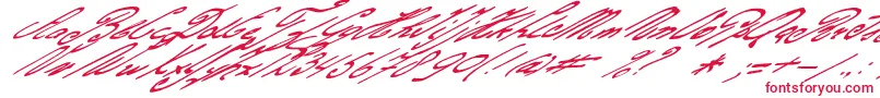 Gerardsgold-Schriftart – Rote Schriften auf weißem Hintergrund