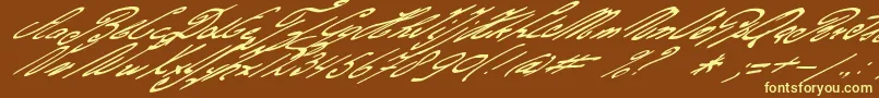 Gerardsgold-Schriftart – Gelbe Schriften auf braunem Hintergrund