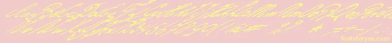 Gerardsgold-Schriftart – Gelbe Schriften auf rosa Hintergrund