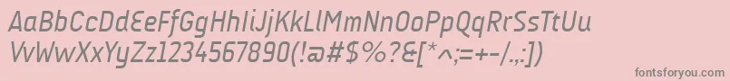 フォントAudimatItalic – ピンクの背景に灰色の文字