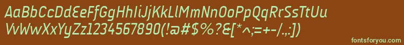 Шрифт AudimatItalic – зелёные шрифты на коричневом фоне
