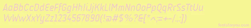 AudimatItalic Font – Pink Fonts on Yellow Background