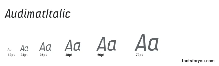 Размеры шрифта AudimatItalic