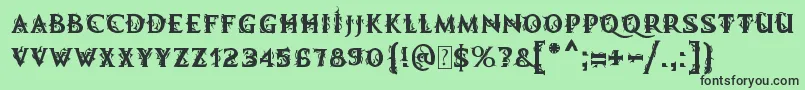 フォントMbDemonicTale – 緑の背景に黒い文字
