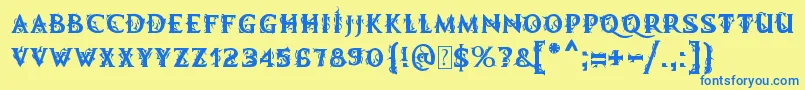 MbDemonicTale Font – Blue Fonts on Yellow Background