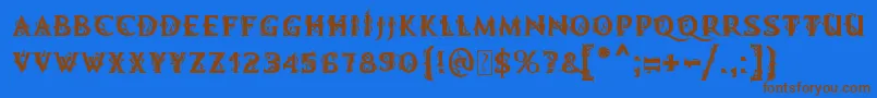 MbDemonicTale Font – Brown Fonts on Blue Background