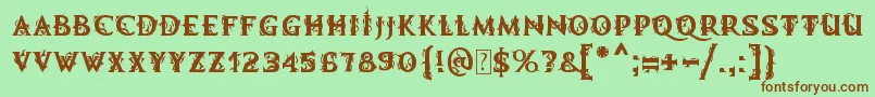 MbDemonicTale Font – Brown Fonts on Green Background