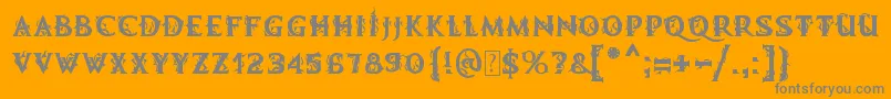 MbDemonicTale Font – Gray Fonts on Orange Background