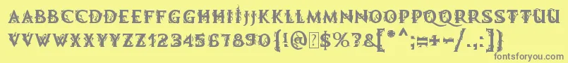 MbDemonicTale Font – Gray Fonts on Yellow Background