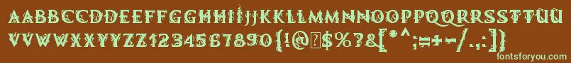 MbDemonicTale Font – Green Fonts on Brown Background