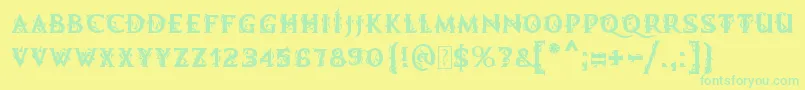 MbDemonicTale Font – Green Fonts on Yellow Background