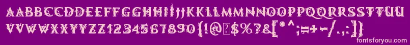 MbDemonicTale Font – Pink Fonts on Purple Background