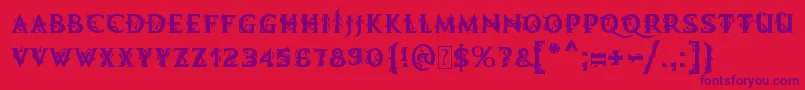 MbDemonicTale Font – Purple Fonts on Red Background