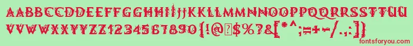 MbDemonicTale Font – Red Fonts on Green Background