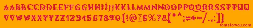 MbDemonicTale Font – Red Fonts on Orange Background