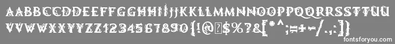 フォントMbDemonicTale – 灰色の背景に白い文字