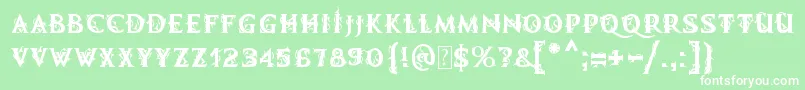 MbDemonicTale Font – White Fonts on Green Background