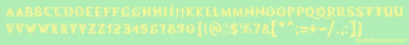 MbDemonicTale Font – Yellow Fonts on Green Background