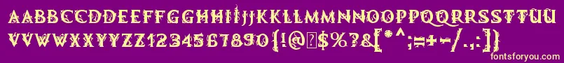 MbDemonicTale Font – Yellow Fonts on Purple Background