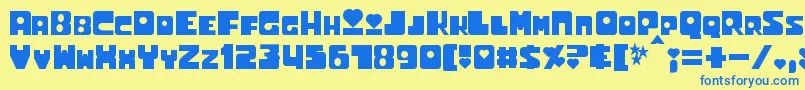 UtoniumBold Font – Blue Fonts on Yellow Background