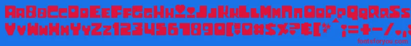 UtoniumBold-fontti – punaiset fontit sinisellä taustalla