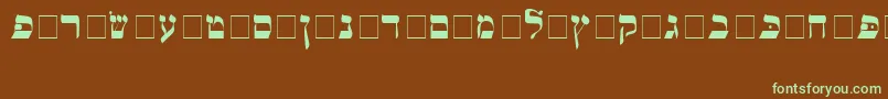 Czcionka Alefbetn – zielone czcionki na brązowym tle