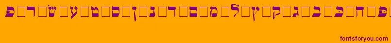 Alefbetn-Schriftart – Violette Schriften auf orangefarbenem Hintergrund