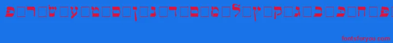 Alefbetn Font – Red Fonts on Blue Background