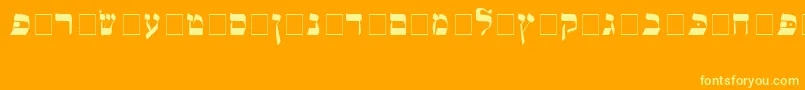 Alefbetn-Schriftart – Gelbe Schriften auf orangefarbenem Hintergrund