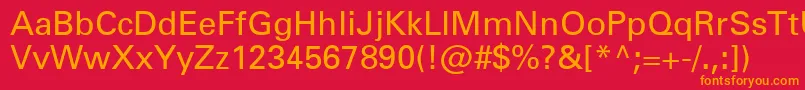フォントNovaMediumSsiMedium – 赤い背景にオレンジの文字