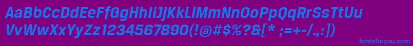 BreuertextBoldItalic Font – Blue Fonts on Purple Background
