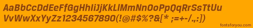 Шрифт BreuertextBoldItalic – коричневые шрифты на оранжевом фоне