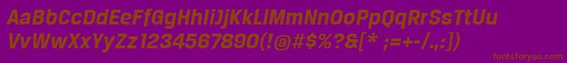 Шрифт BreuertextBoldItalic – коричневые шрифты на фиолетовом фоне
