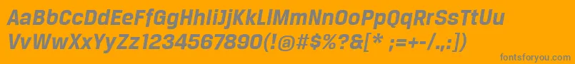 BreuertextBoldItalic Font – Gray Fonts on Orange Background