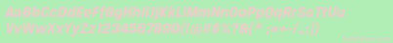 フォントBreuertextBoldItalic – 緑の背景にピンクのフォント