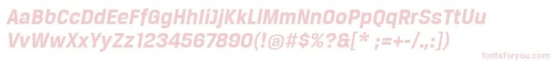 BreuertextBoldItalic-fontti – vaaleanpunaiset fontit valkoisella taustalla