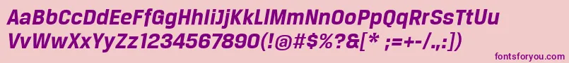 フォントBreuertextBoldItalic – ピンクの背景に紫のフォント