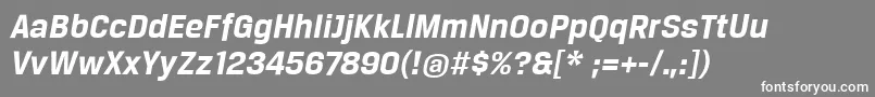 フォントBreuertextBoldItalic – 灰色の背景に白い文字