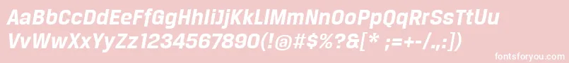 フォントBreuertextBoldItalic – ピンクの背景に白い文字