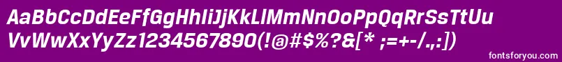 フォントBreuertextBoldItalic – 紫の背景に白い文字