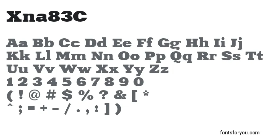 A fonte Xna83C – alfabeto, números, caracteres especiais