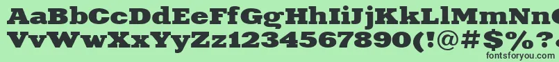 フォントXna83C – 緑の背景に黒い文字